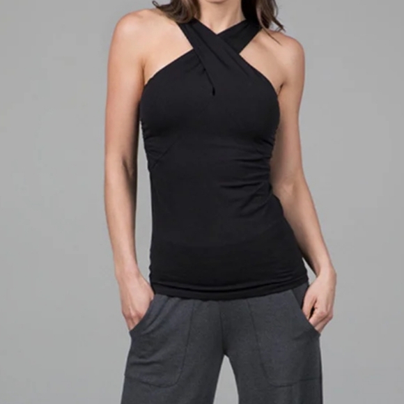 Kiragrace Tops - KIRAGRACE LUXE HALTER BLACK Medium